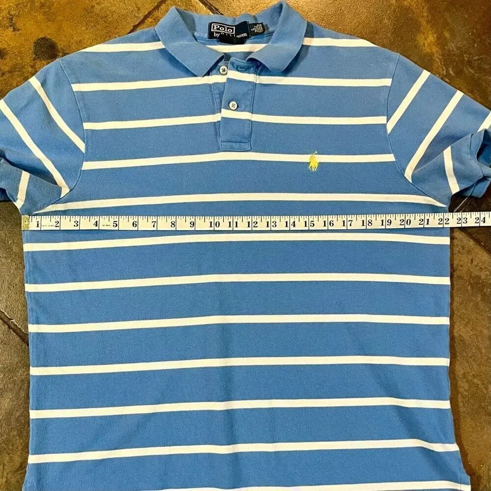 Polo By Ralph Lauren Striped Collared Polo Custom Fit Large